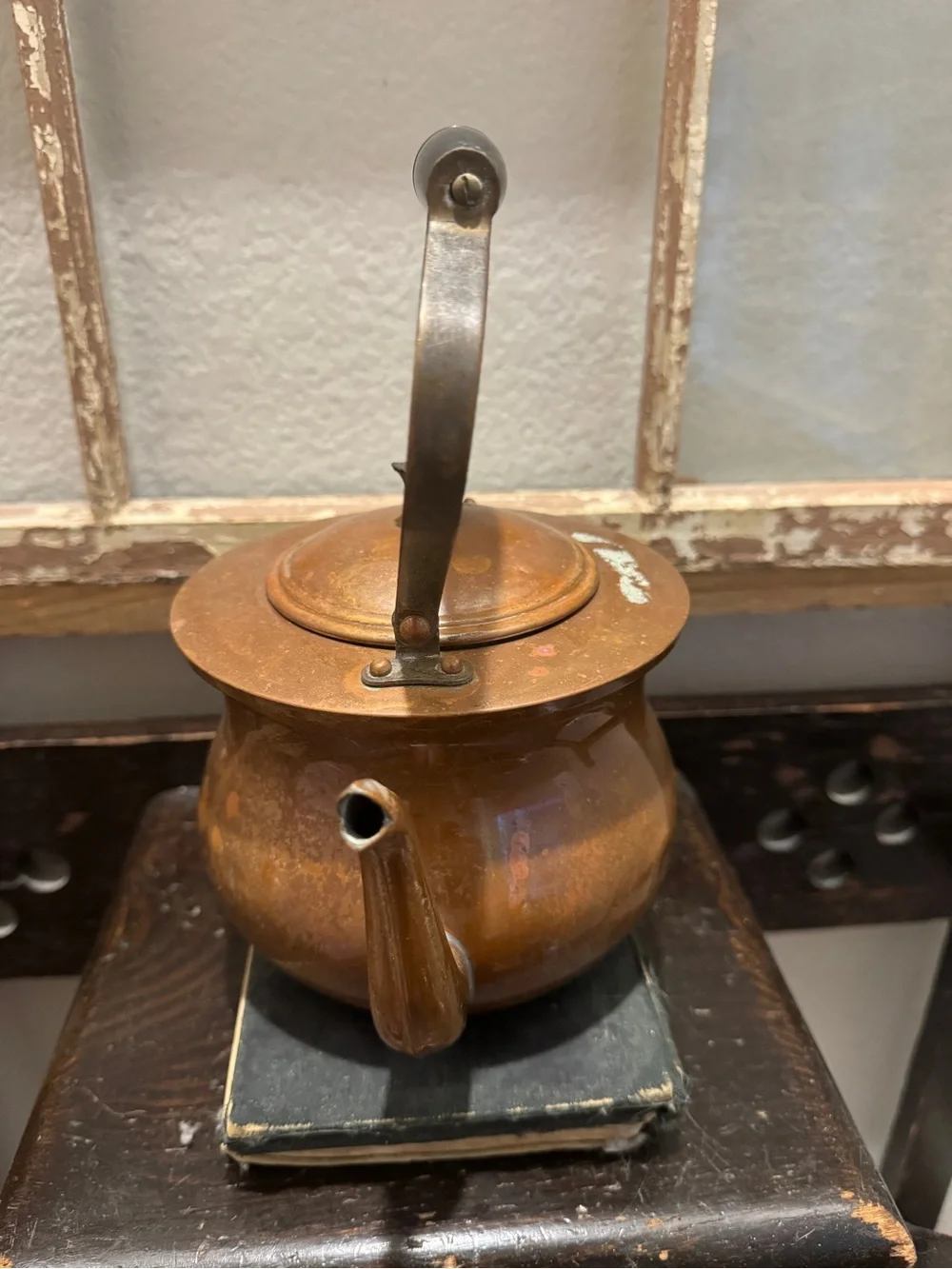 Vintage- Copper Teapot with Black Handle